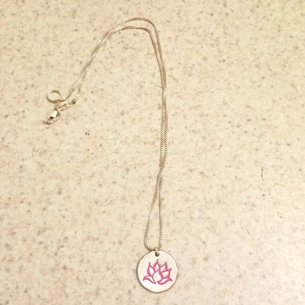 Lotus necklace 25 inches